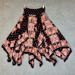 Floral Black and Pink Women's Skirt
